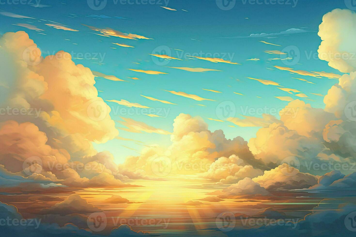 beautiful clouds in the sky at sunset. Generative AI photo