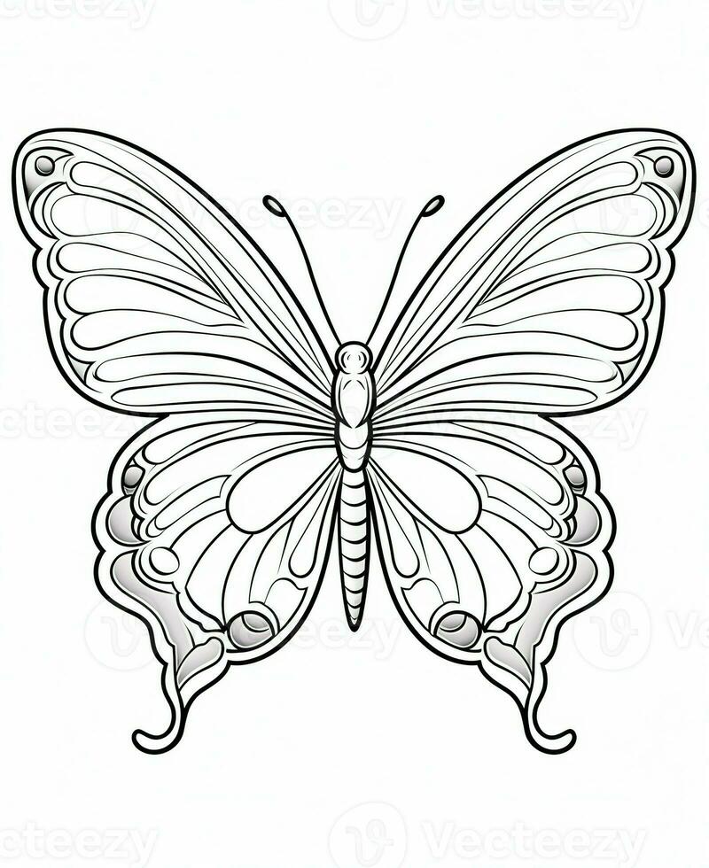 butterfly coloring pages for adults. Generative AI photo