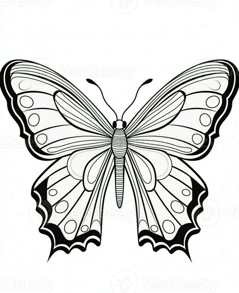 butterfly coloring pages for adults. Generative AI photo