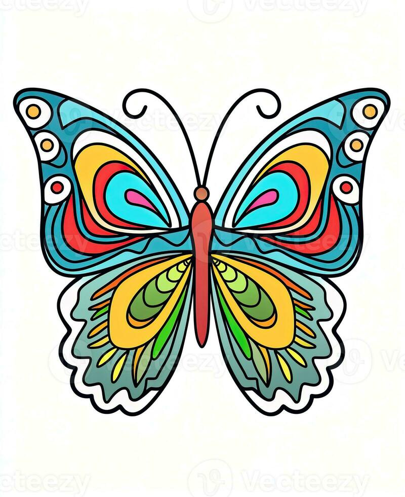 colorful butterfly with a pattern on its wings. Generative AI photo