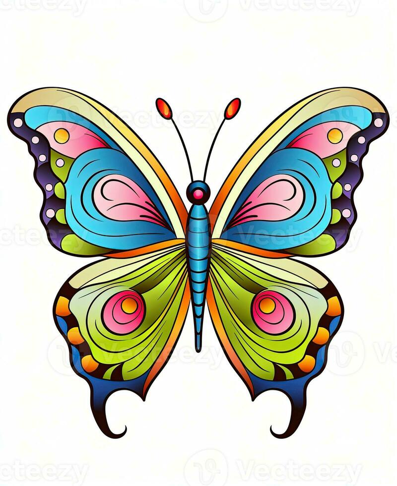 colorful butterfly vector. Generative AI photo