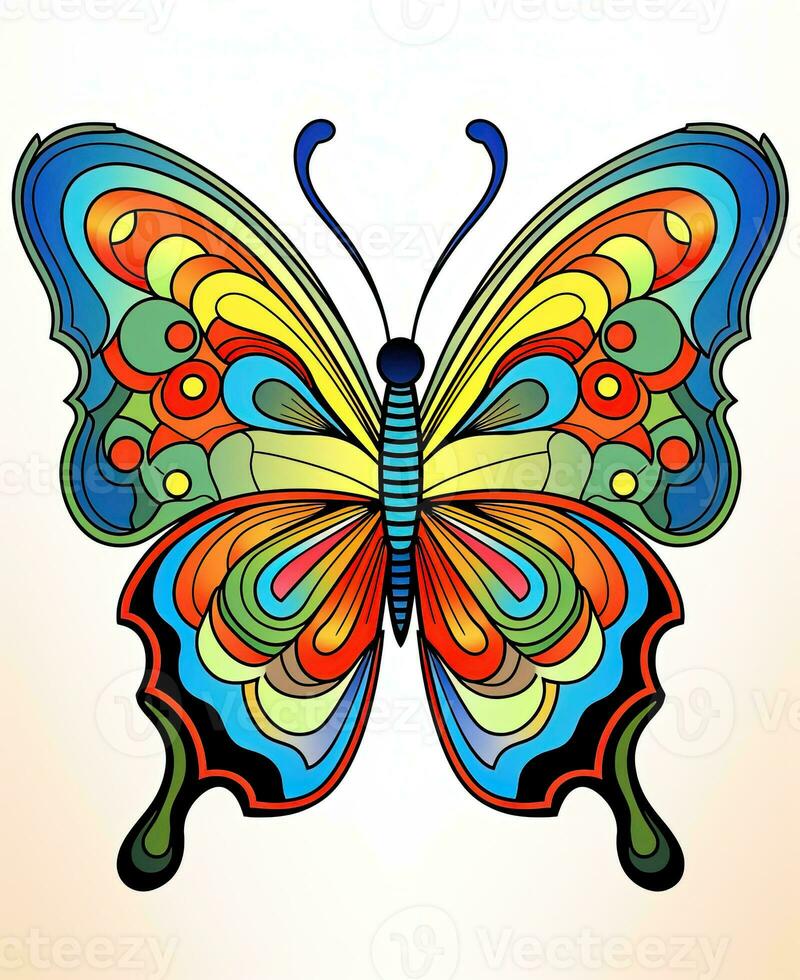 colorful butterfly vector. Generative AI photo