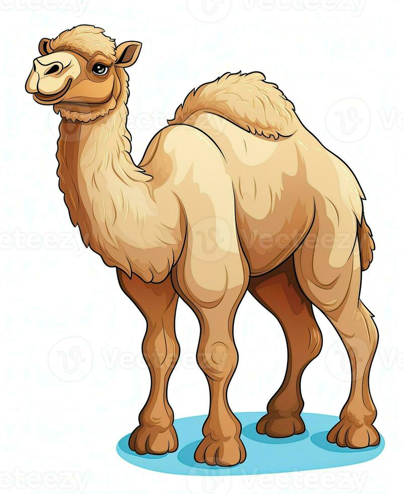 a camel standing on a white background. Generative AI photo