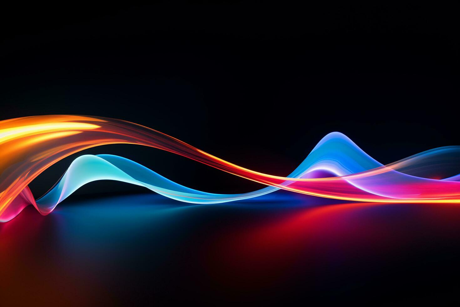 Colorful abstract swirl light trail wave AI Generative photo