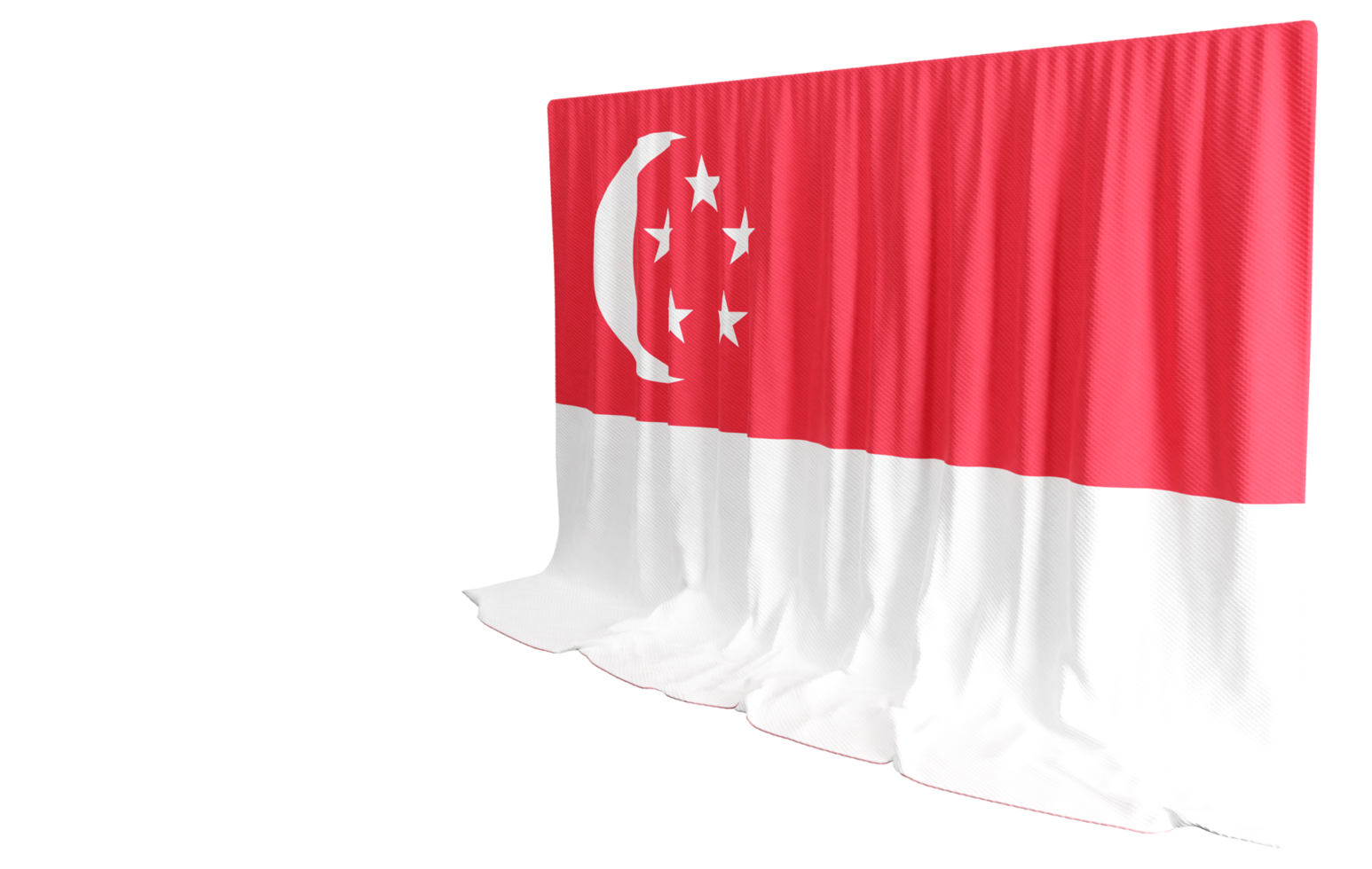 Singapour drapeau rideau dans 3d le rendu appelé drapeau de Singapour png