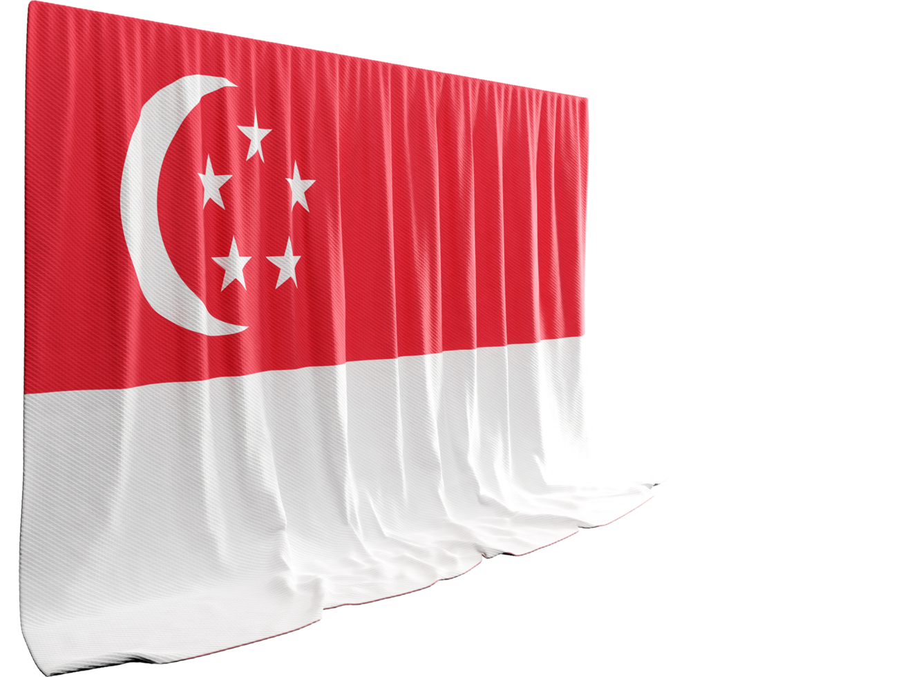 Singapour drapeau rideau dans 3d le rendu appelé drapeau de Singapour png