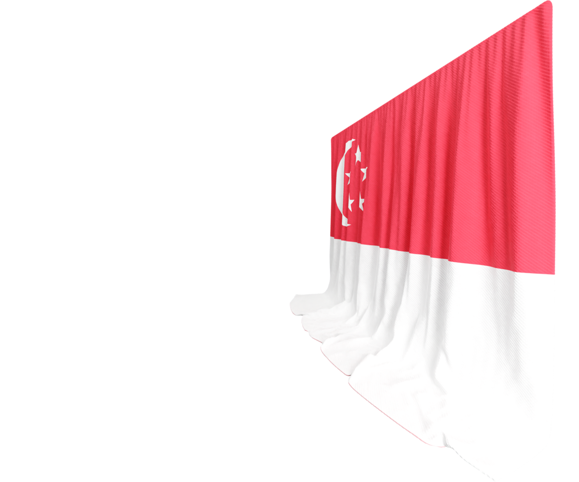 Singapour drapeau rideau dans 3d le rendu appelé drapeau de Singapour png