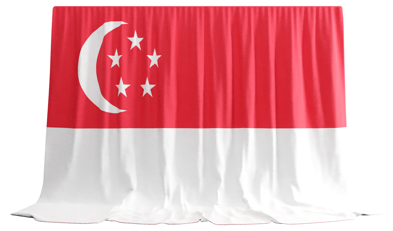 Singapour drapeau rideau dans 3d le rendu appelé drapeau de Singapour png