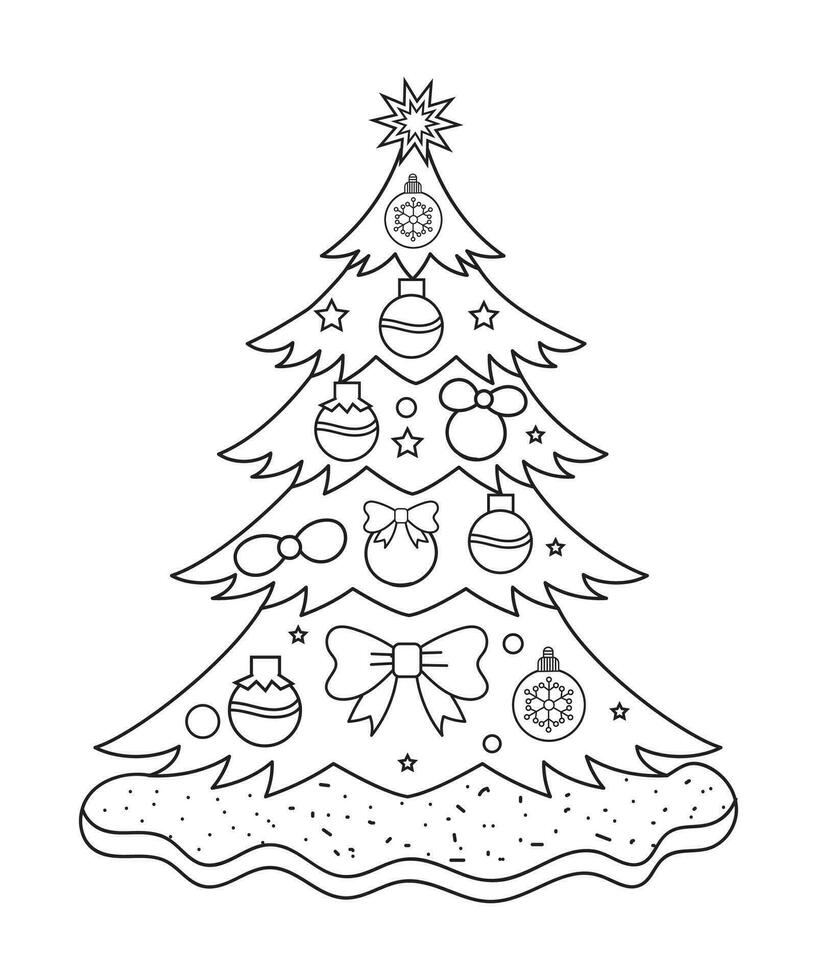 Christmas ornaments set with balls, snowflakes, hats, star, Christmas tree, orange, sock, gift, drink and garlands. vector