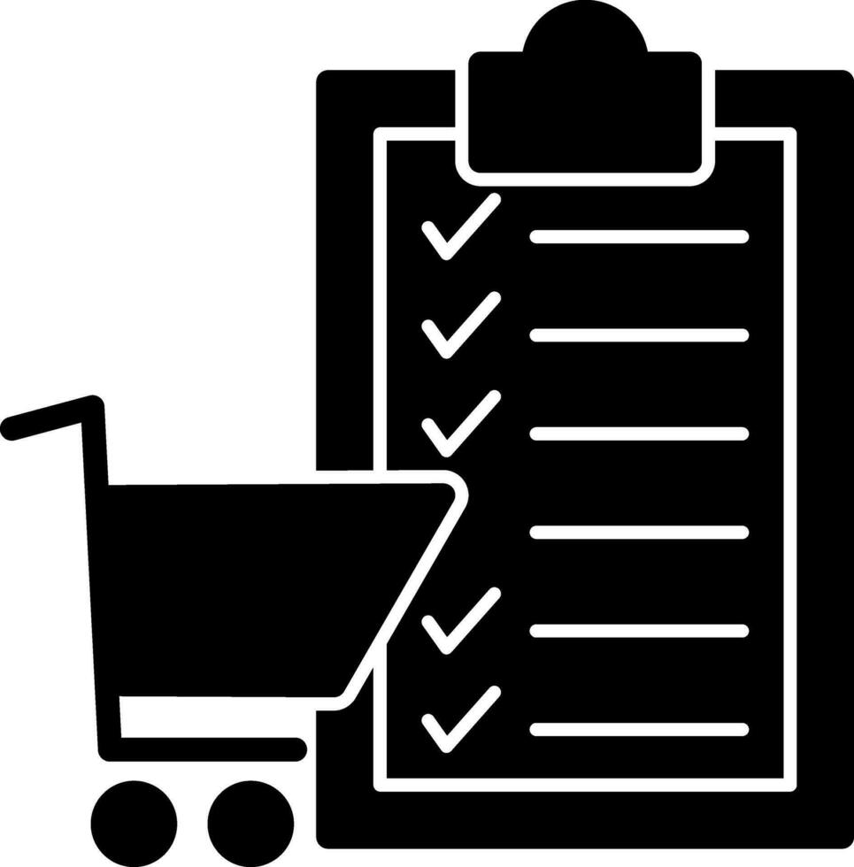 diseño de icono de vector de lista de compras