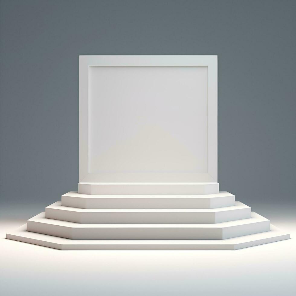 white minimalist elegant podium with steps ai generative photo