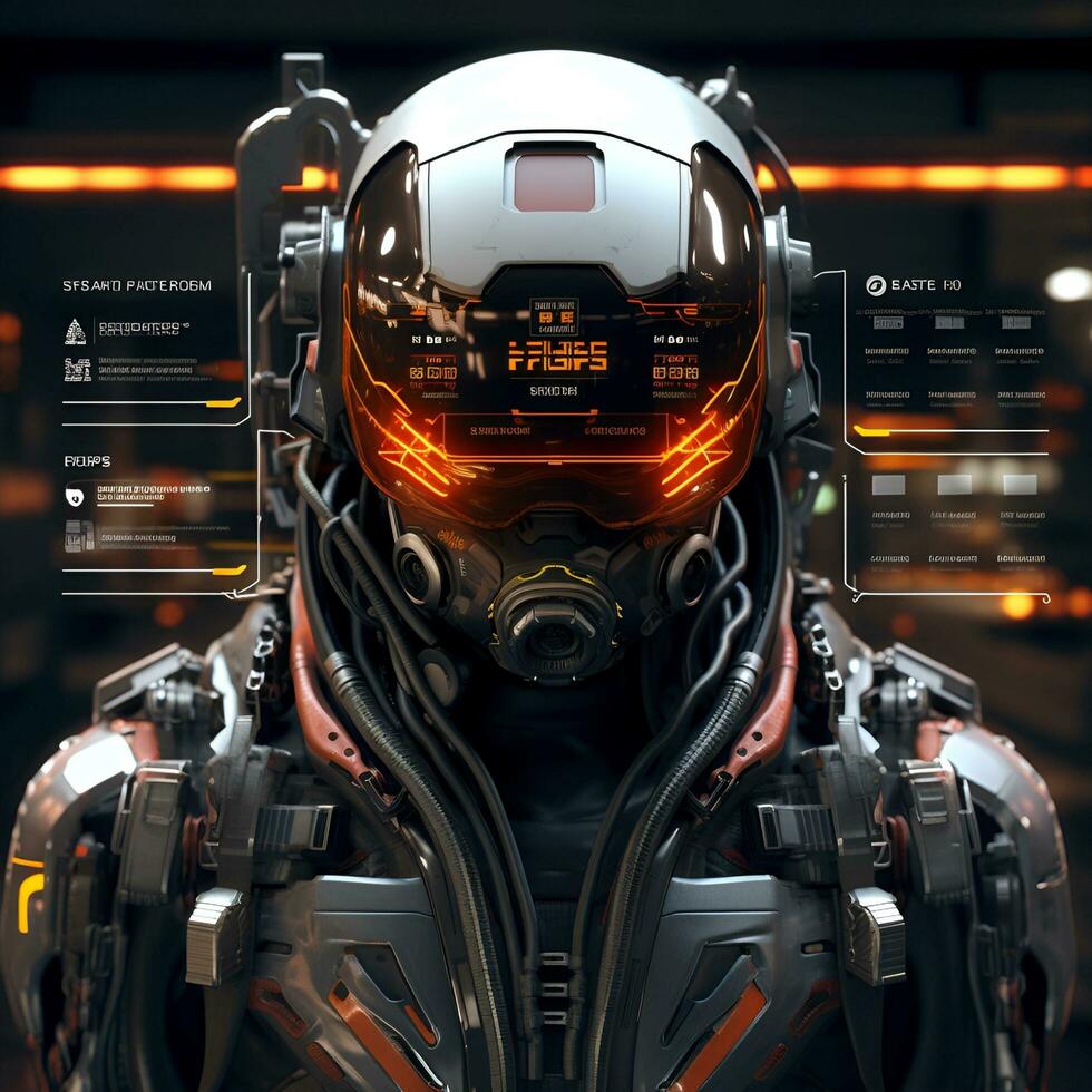 a man wearing a future advanced battle suit, ai generative photo