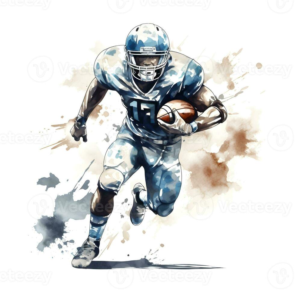 american football player with ink paint art, generative ai photo