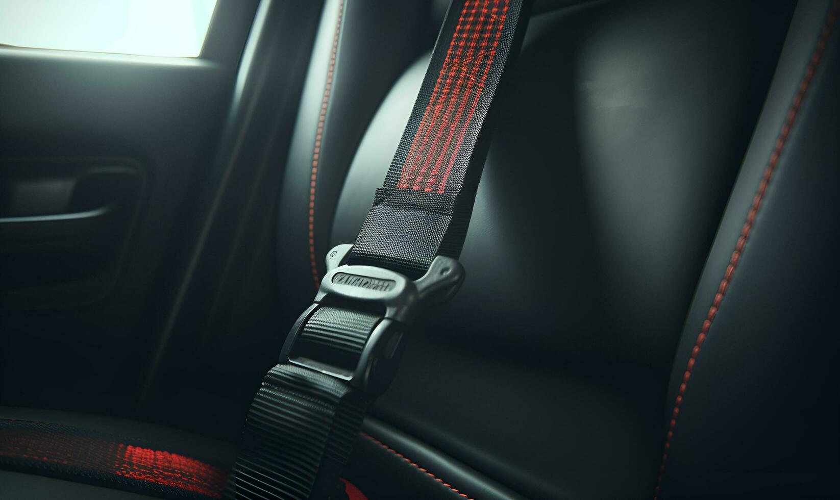 seat belt in a car safe driving concept, ai generative photo