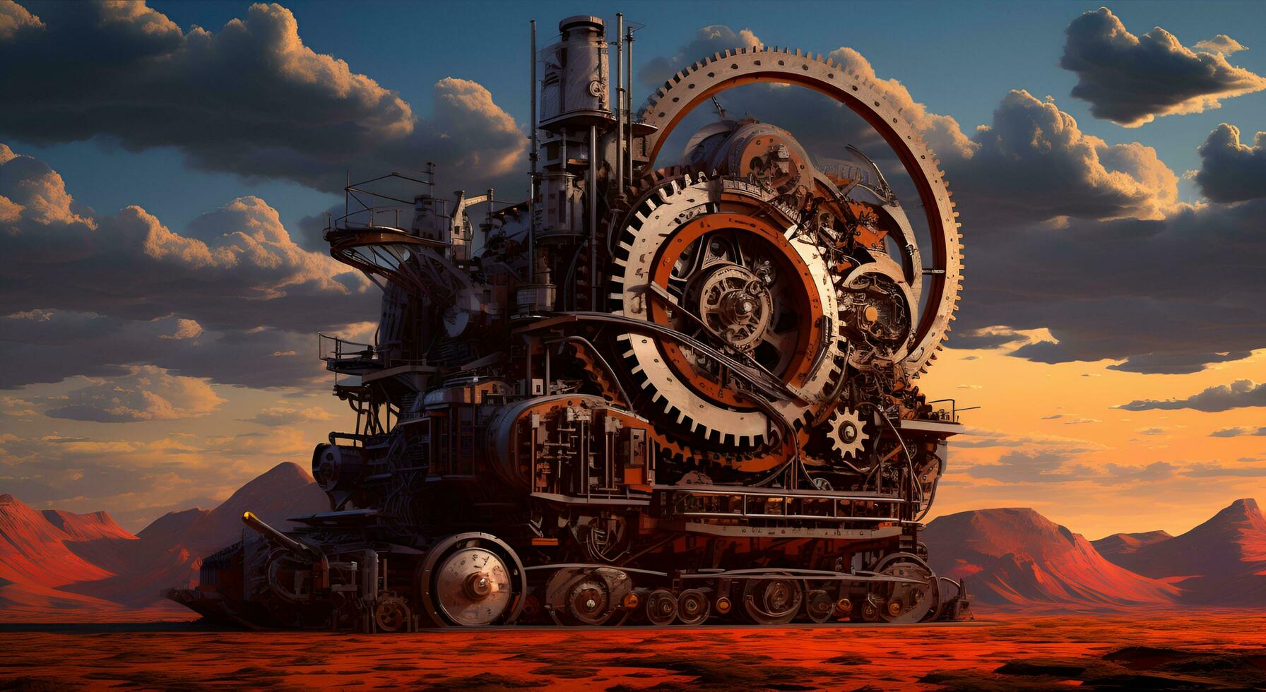 giant machine monster vehicle, ai generative photo