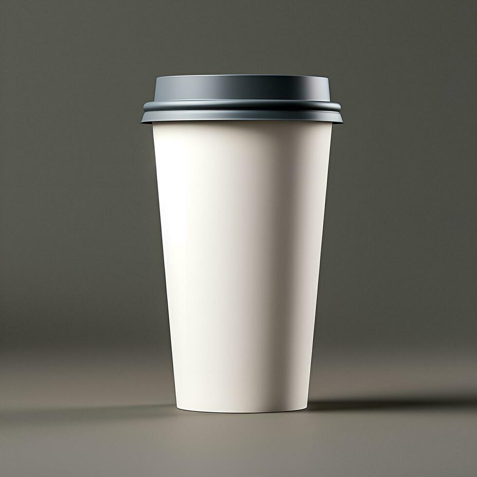 llanura blanco café vaso de papel, generativo ai foto