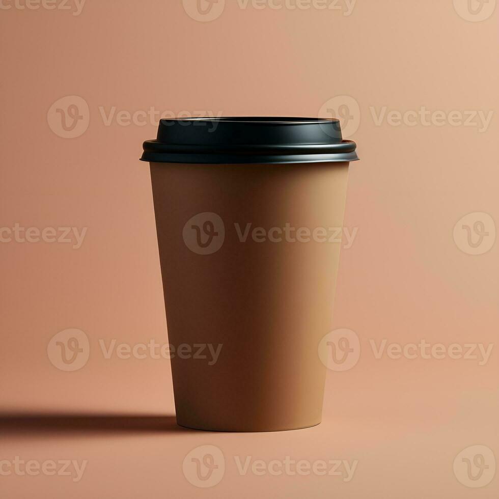 plain paper coffee cup for mockup, ai generative photo