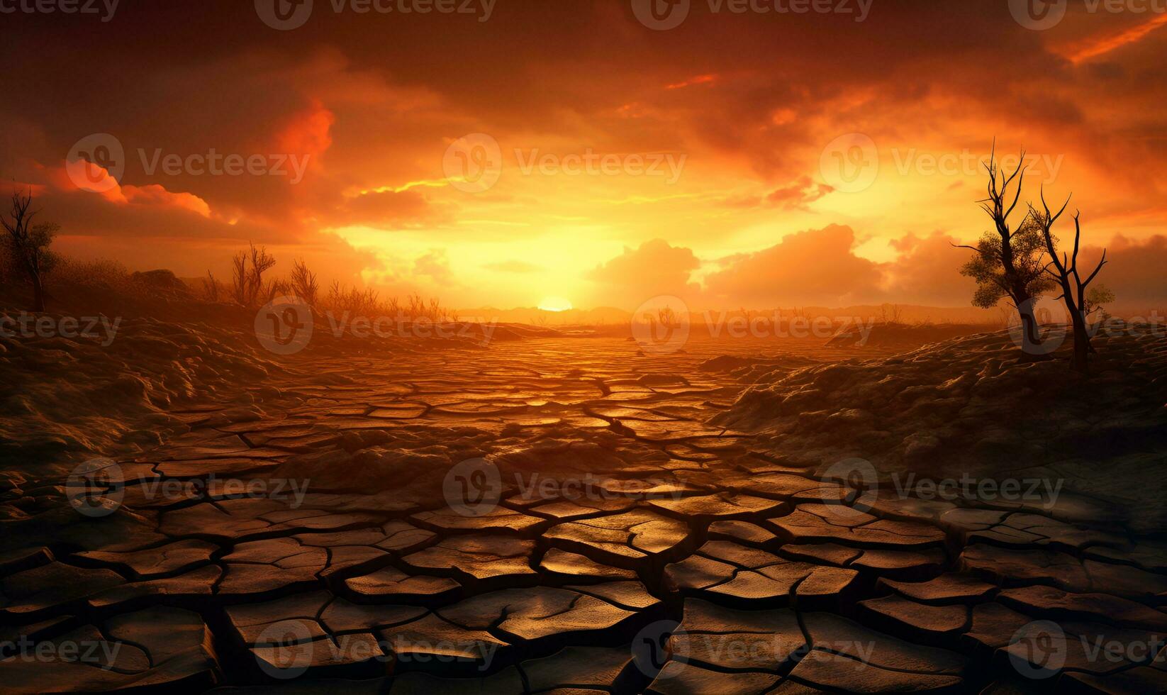climate change issue concept illustration background, ai generative photo
