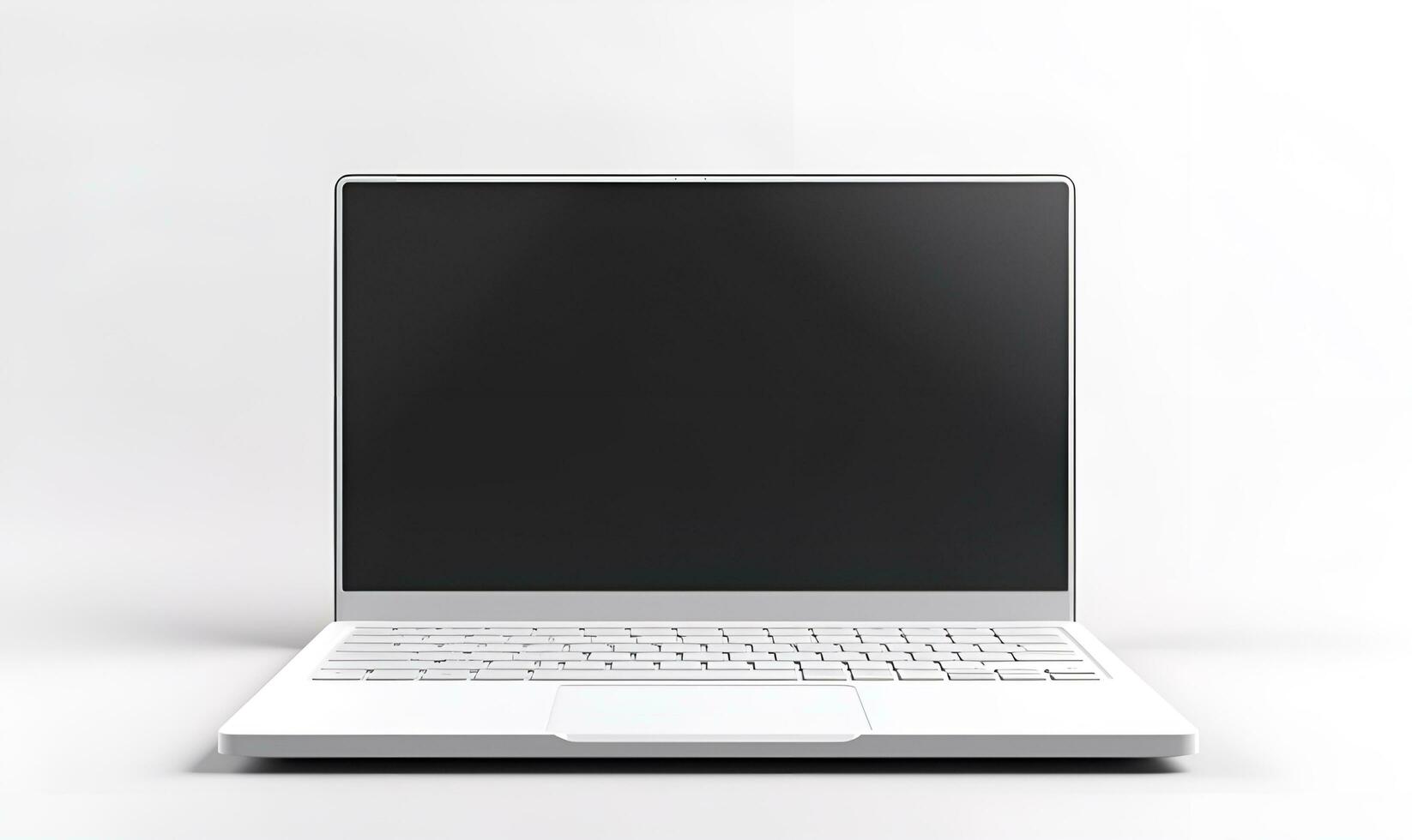 laptop with white background and plain screen, AI generative photo