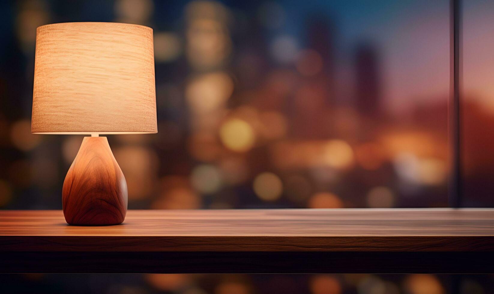 desk lamp copy space, ai generative photo