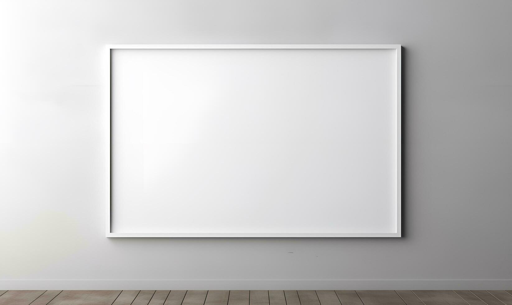 minimalist white house interior with large, plain white wall frames, ai generative photo