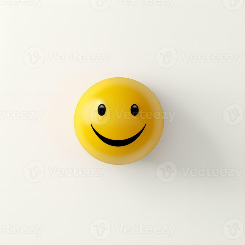 emoji smiling ball white background, ai generative photo