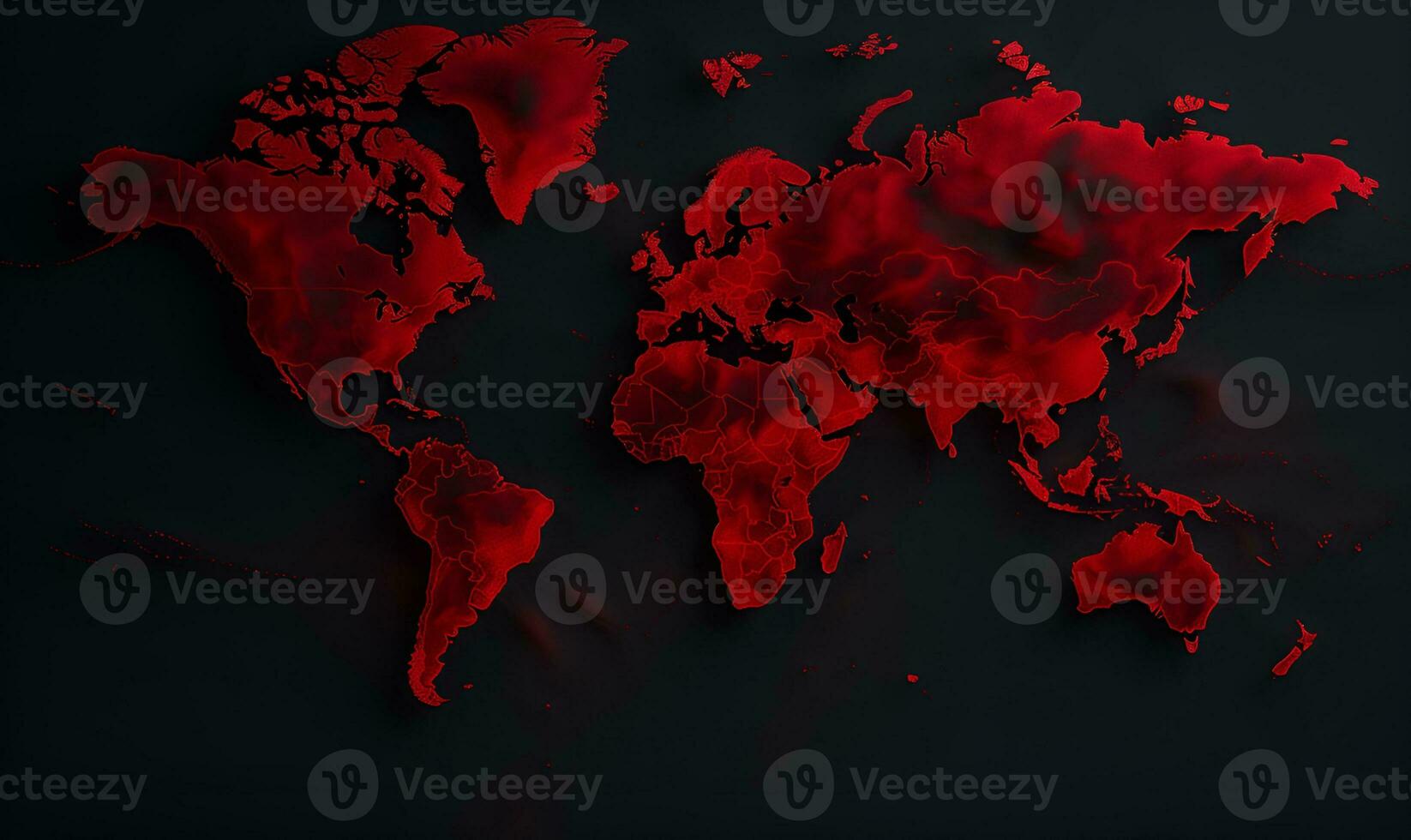 world map in red, ai generative photo