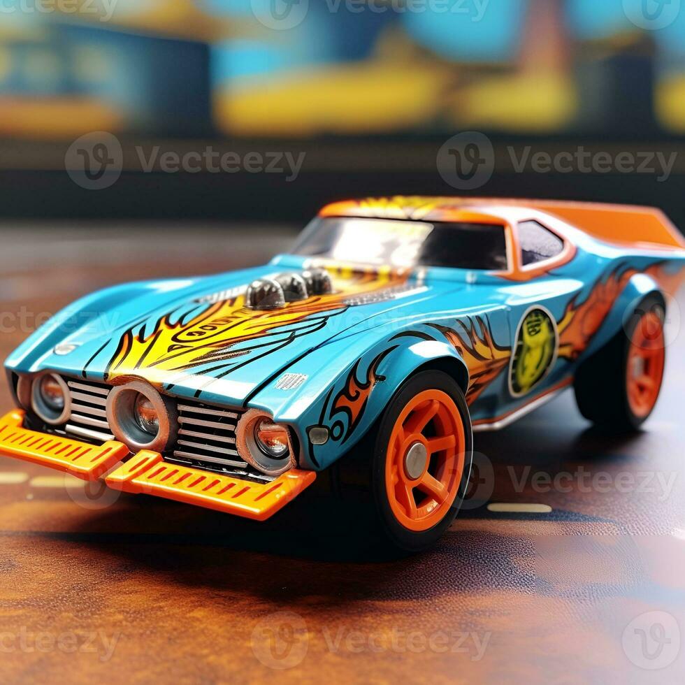 famous toy cars macro, ai generative photo