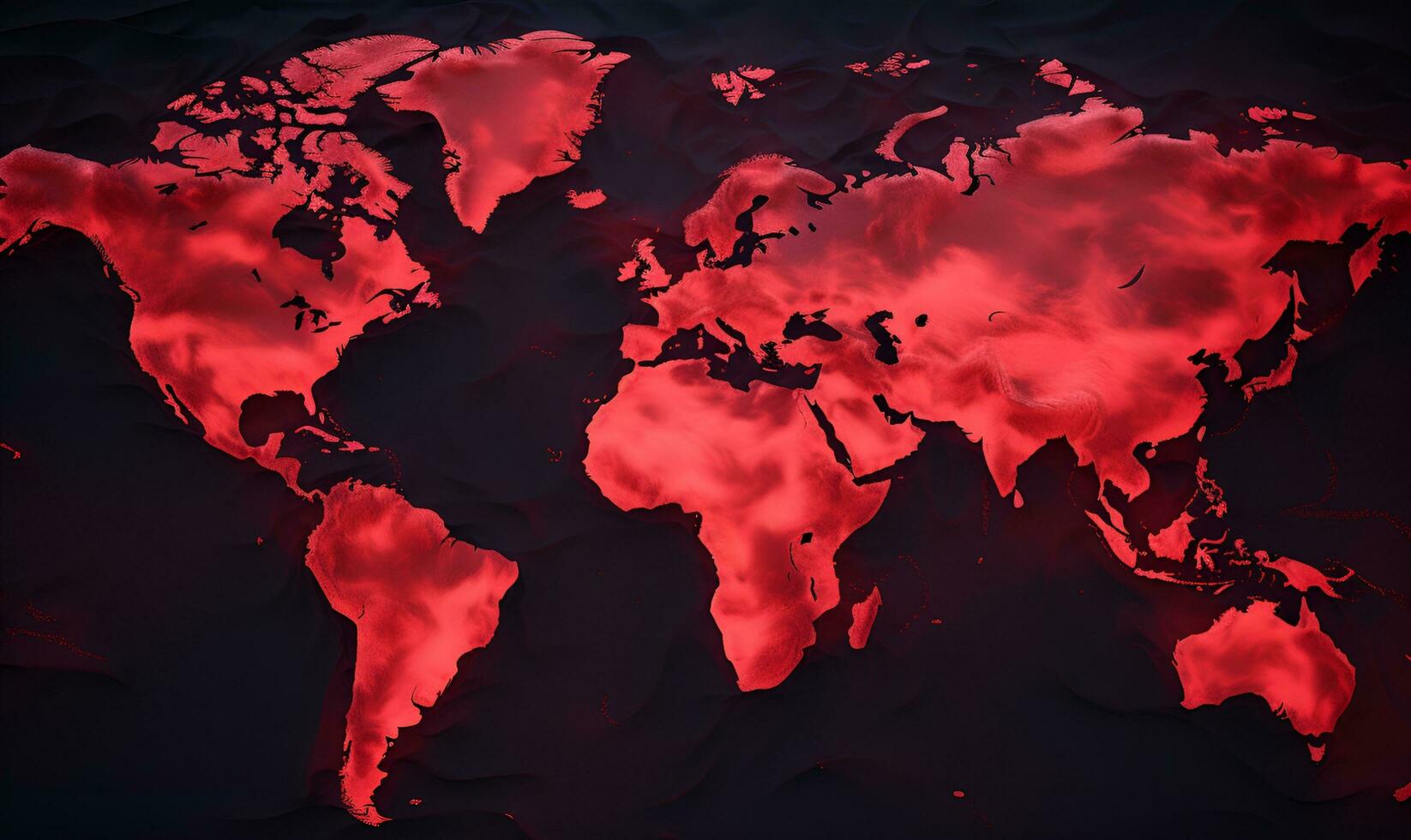 burning hot red world map, ai generative photo