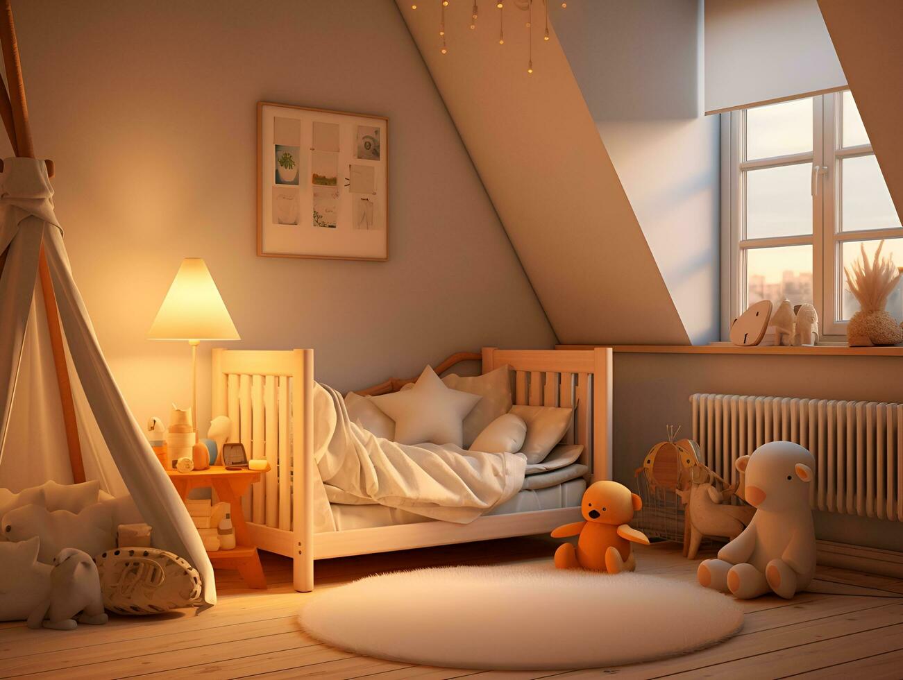 interior of a toddler's room, ai generative photo