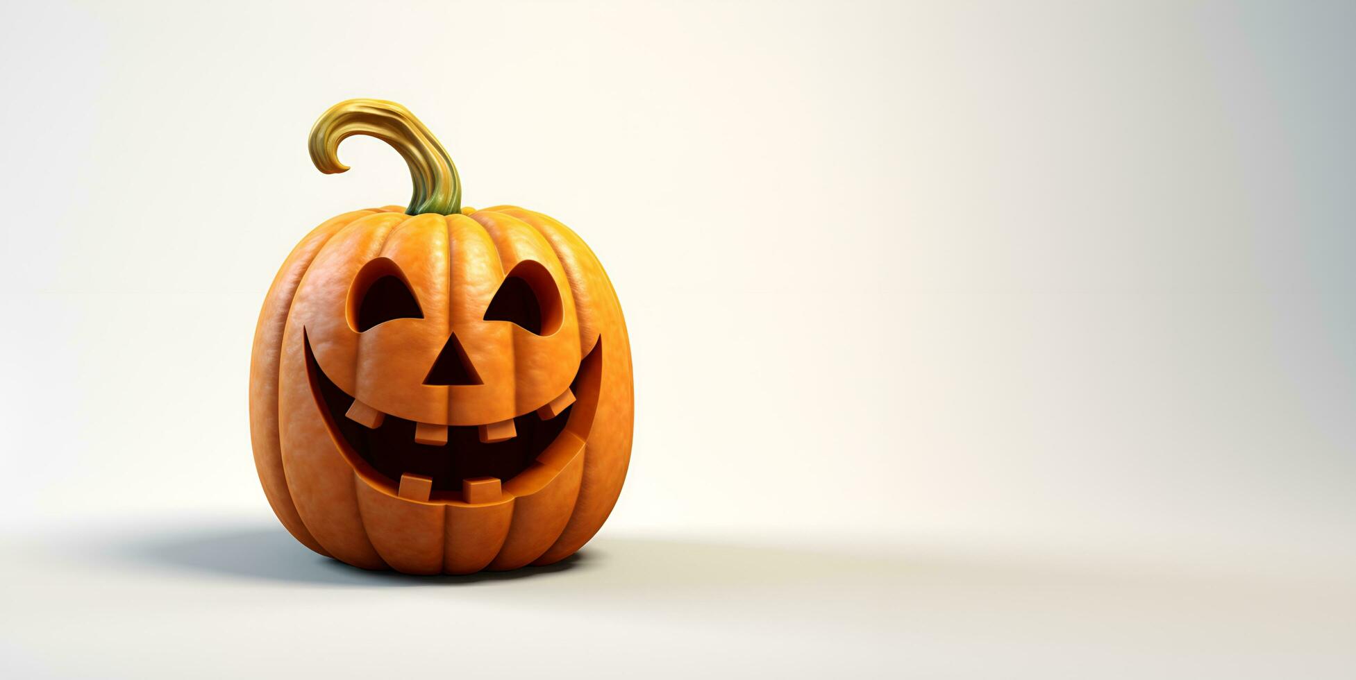 halloween pumpkin white background blank space, ai generative photo