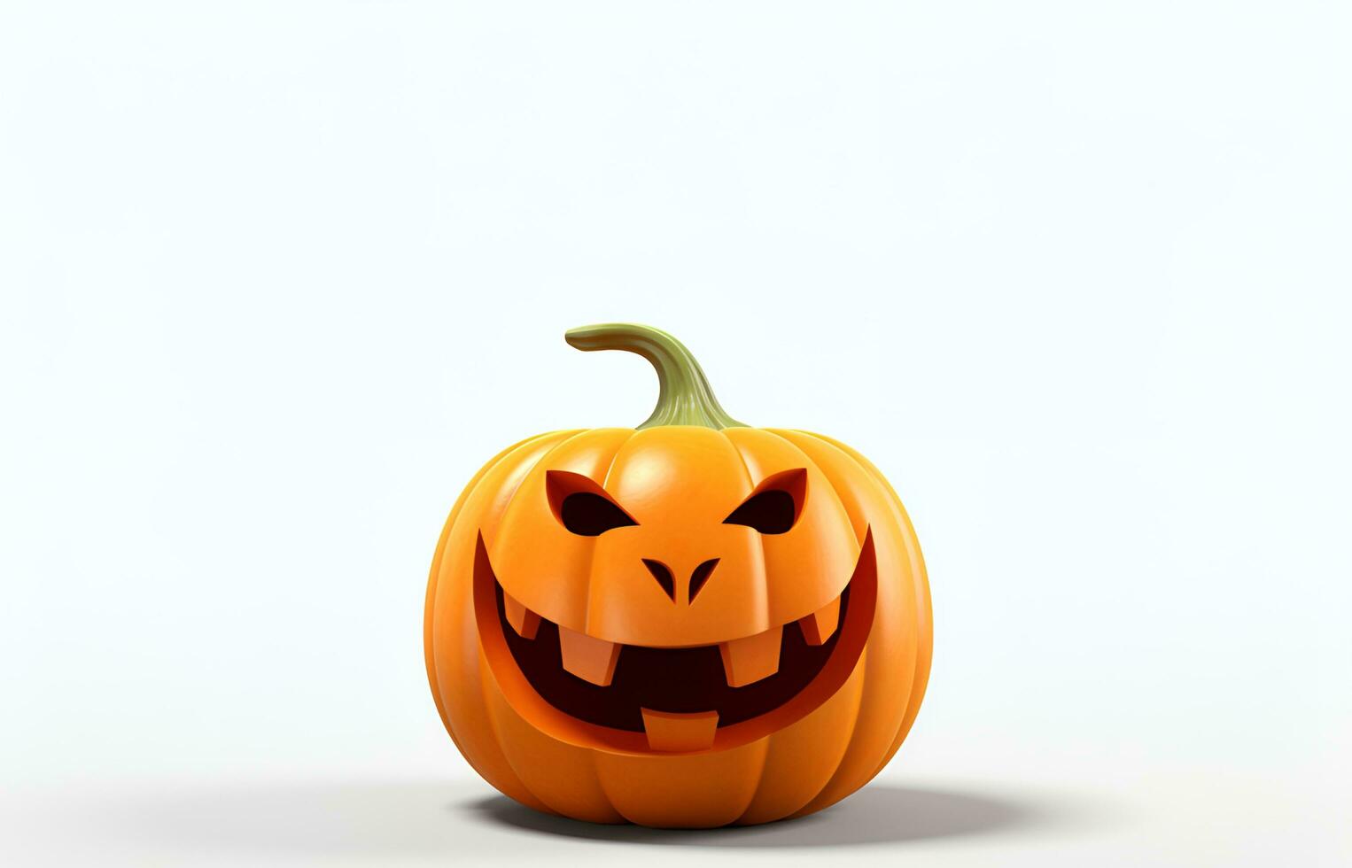 halloween pumpkin white background blank space, ai generative photo