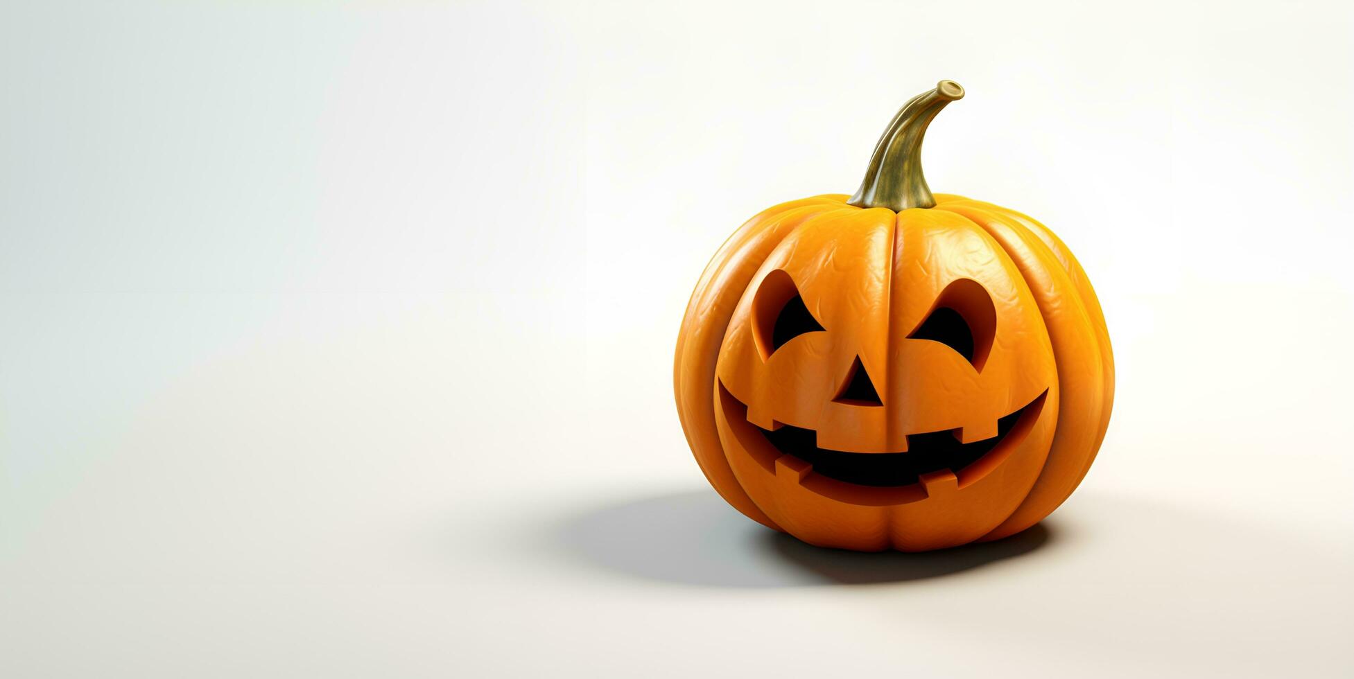 halloween pumpkin white background blank space, ai generative photo