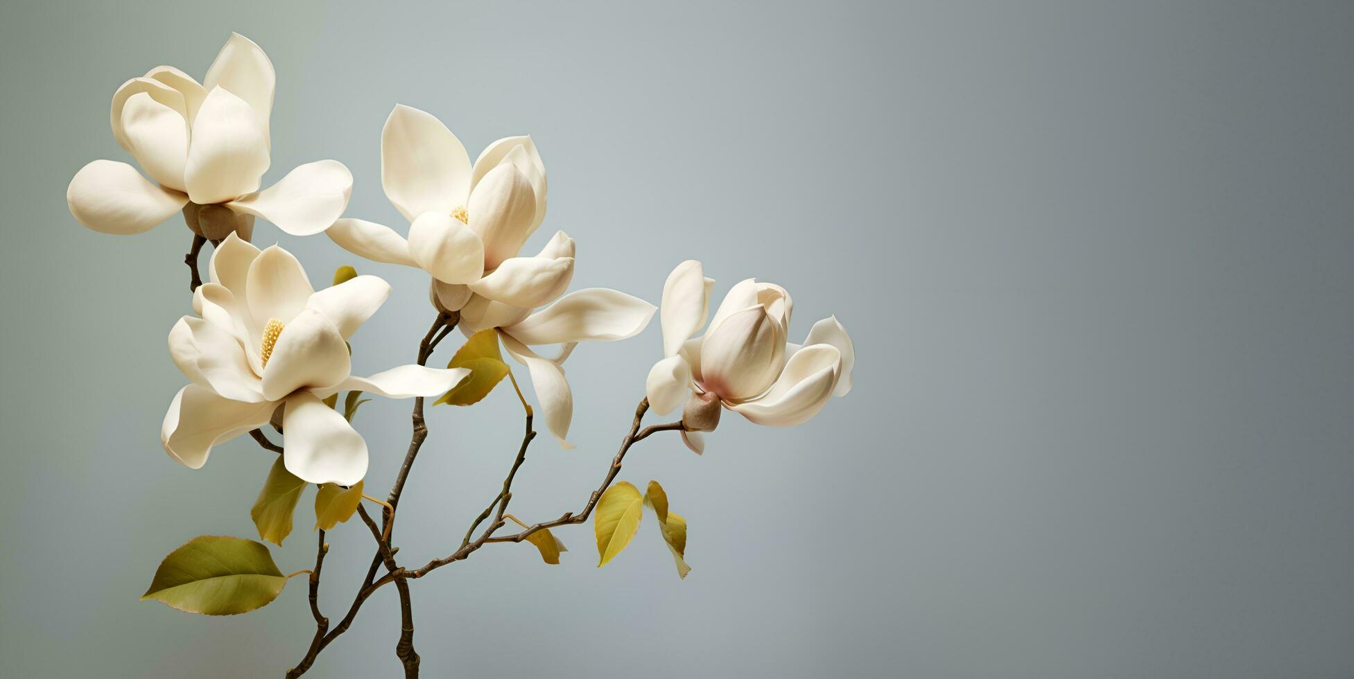 beautiful jasmine flower macro blank space, ai generative photo