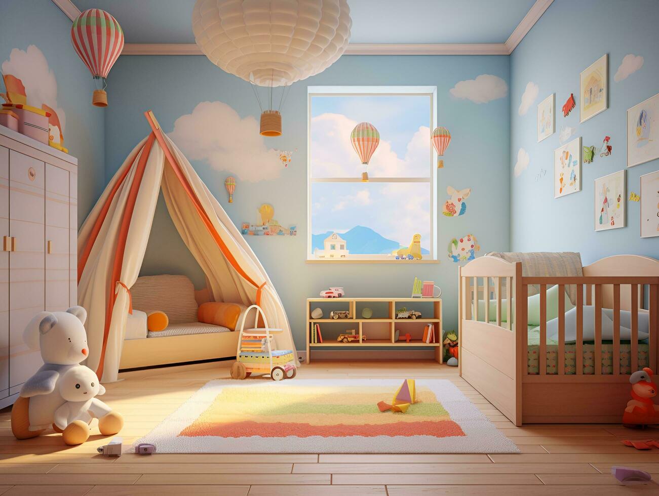 interior of a toddler's room, ai generative photo