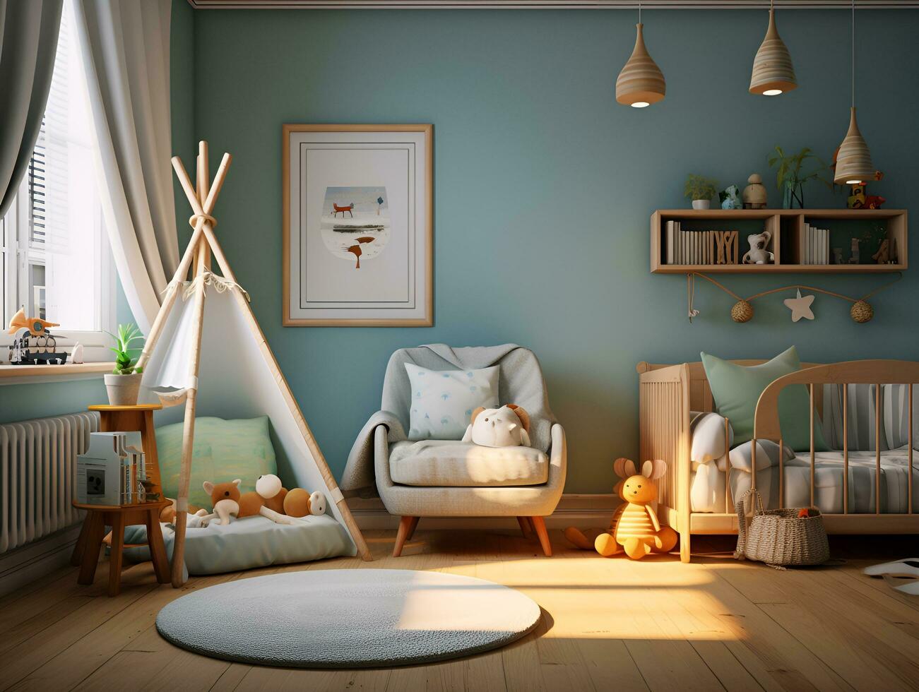interior of a toddler's room, ai generative photo