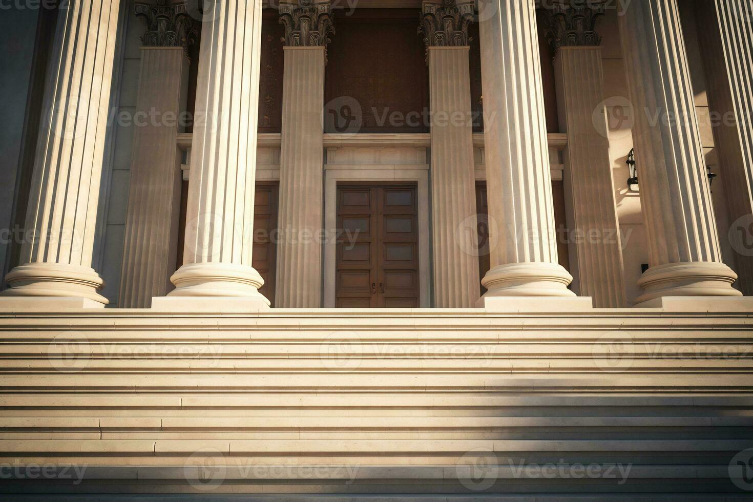 Neo classical courthouse facade AI Generative photo