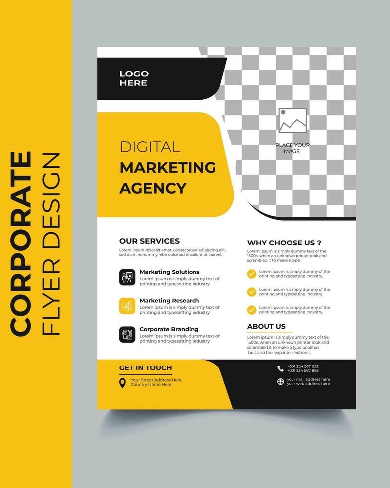 Business Flyer, Modern Flyer And Corporate Flyer Template. vector