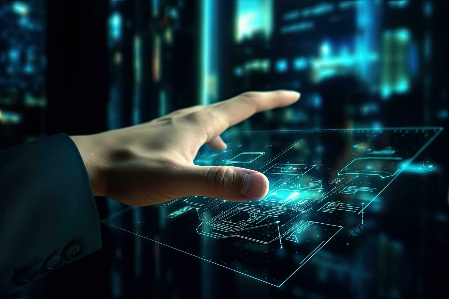 Finacial success concept ,on virtual screen. Business, technology, networking concept.Generative AI . photo