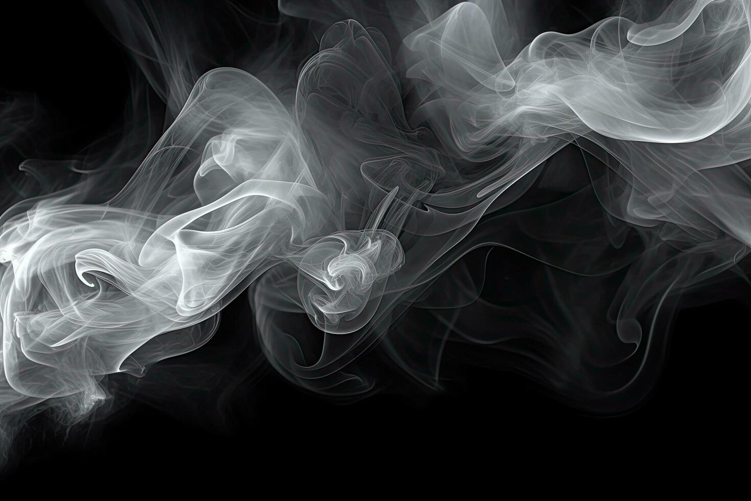 Smoke Against Black Background. , Generative AI. photo
