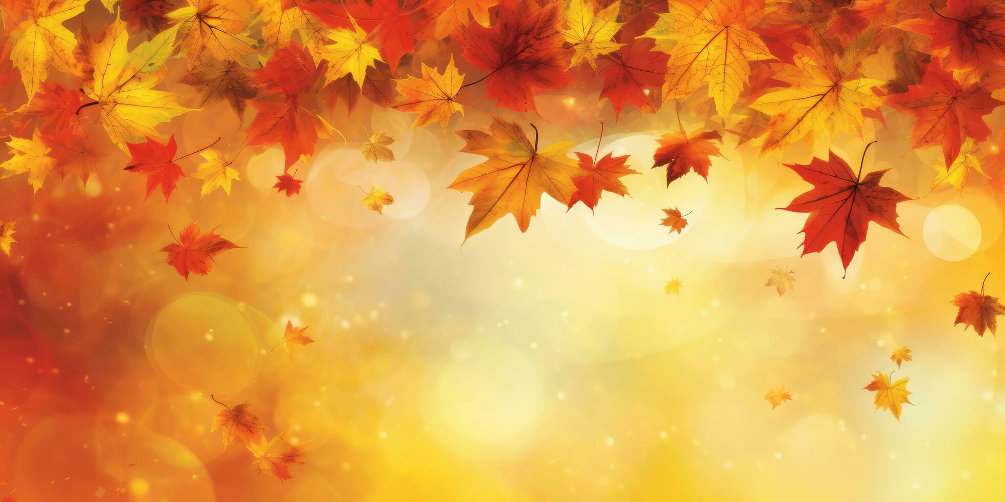Fall Leaf Background Banner in Christmas day , Copyspace ,Generative AI. photo