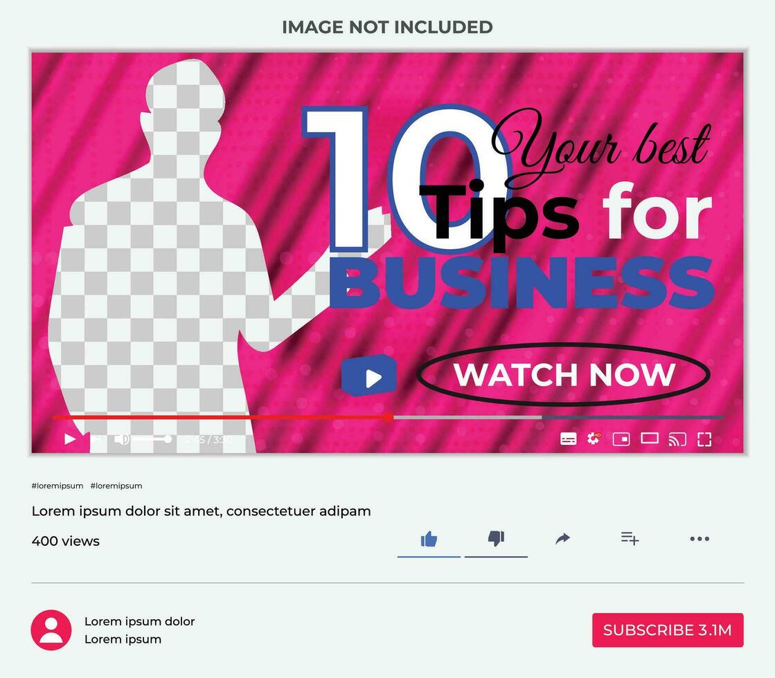 Fully editable youtube thumbnail design for any youtube videos customizable video thumbnail design video cover modern trendy new style thumbnail template  for social media concept youtube thumbnail vector