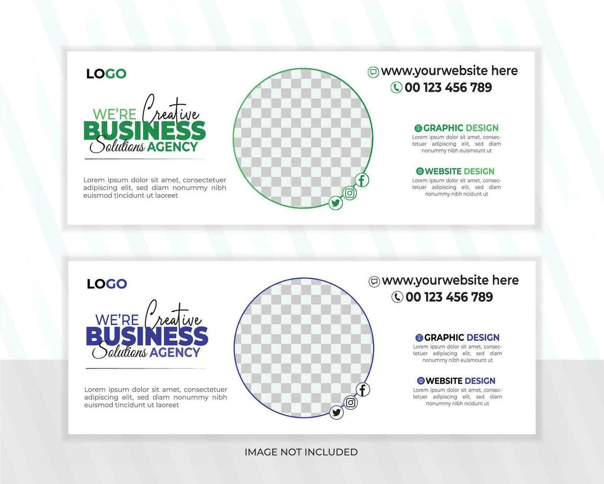Digital marketing facebook cover design, business web banner template, social media marketing promotion timeline cover post, business ads with photo placeholder  fully editable, modern 2 colors set vector