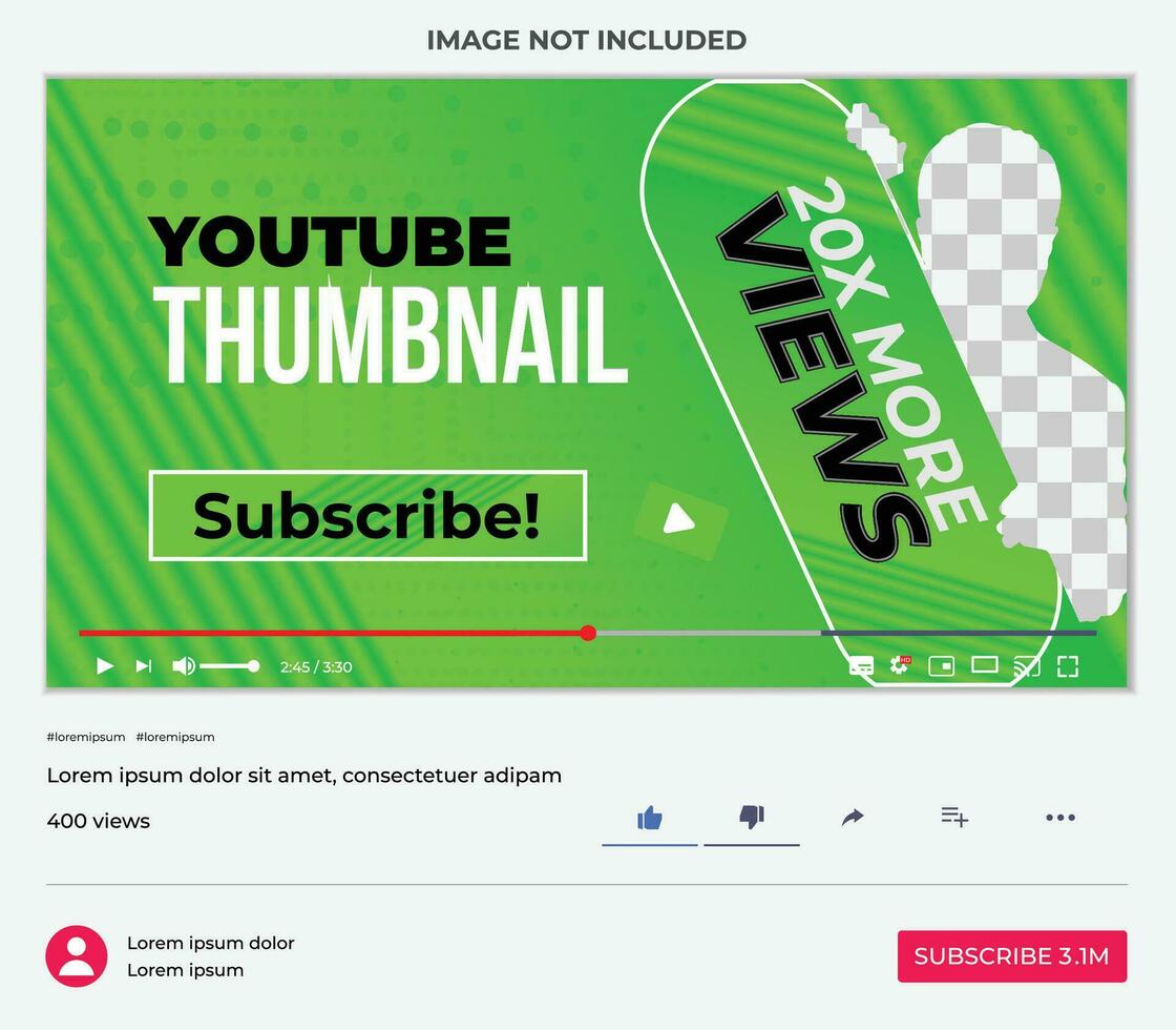 Fully editable youtube thumbnail design for any youtube videos customizable video thumbnail design video cover modern trendy new style thumbnail template  for social media concept youtube thumbnail vector