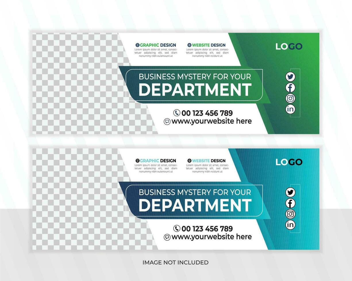 Professional facebook cover design template with 2 colors vector