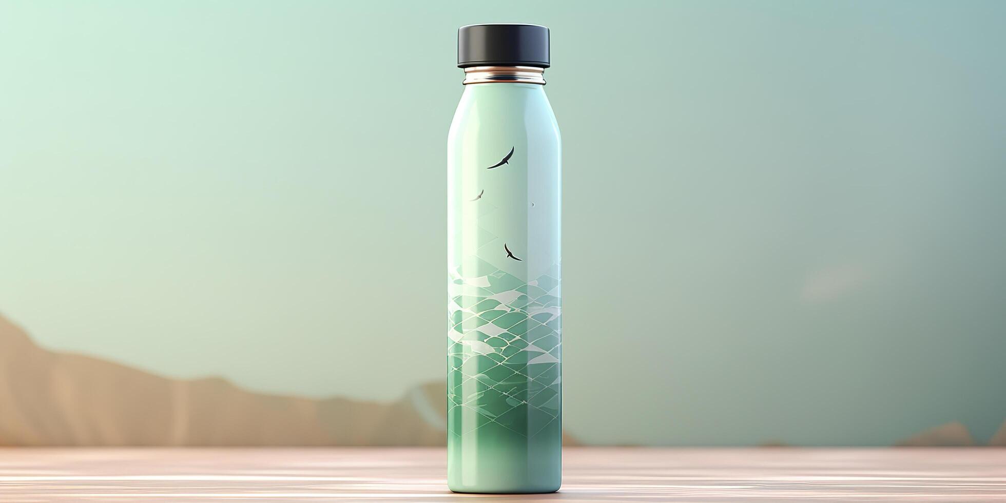 Water Bottle with beautiful background. Generative AI photo