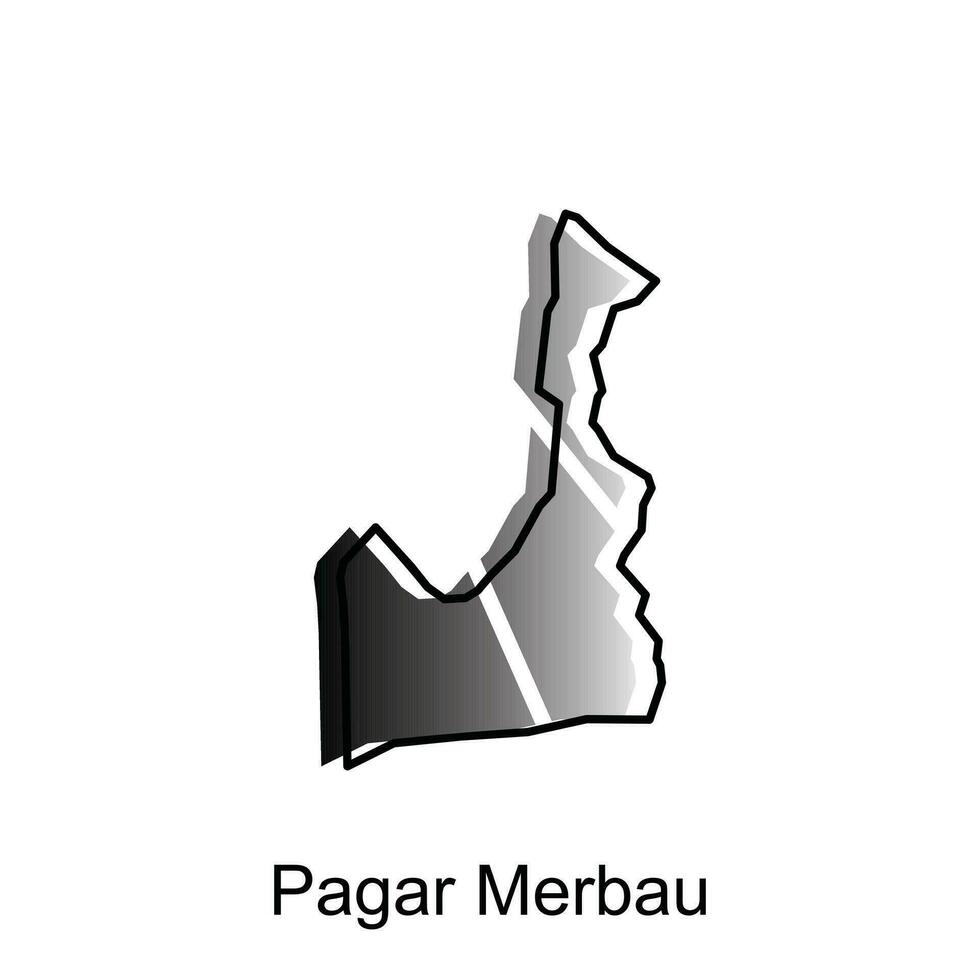 High detailed vector map of Pagar Merbau City modern outline, Logo Vector Design. Abstract, designs concept, logo, logotype element for template.