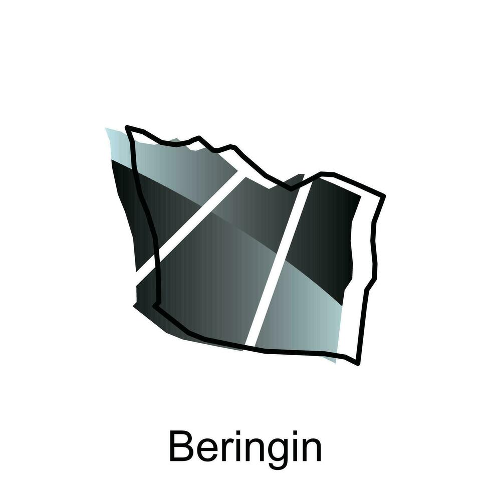 High detailed vector map of Beringin City modern outline, Logo Vector Design. Abstract, designs concept, logo, logotype element for template.