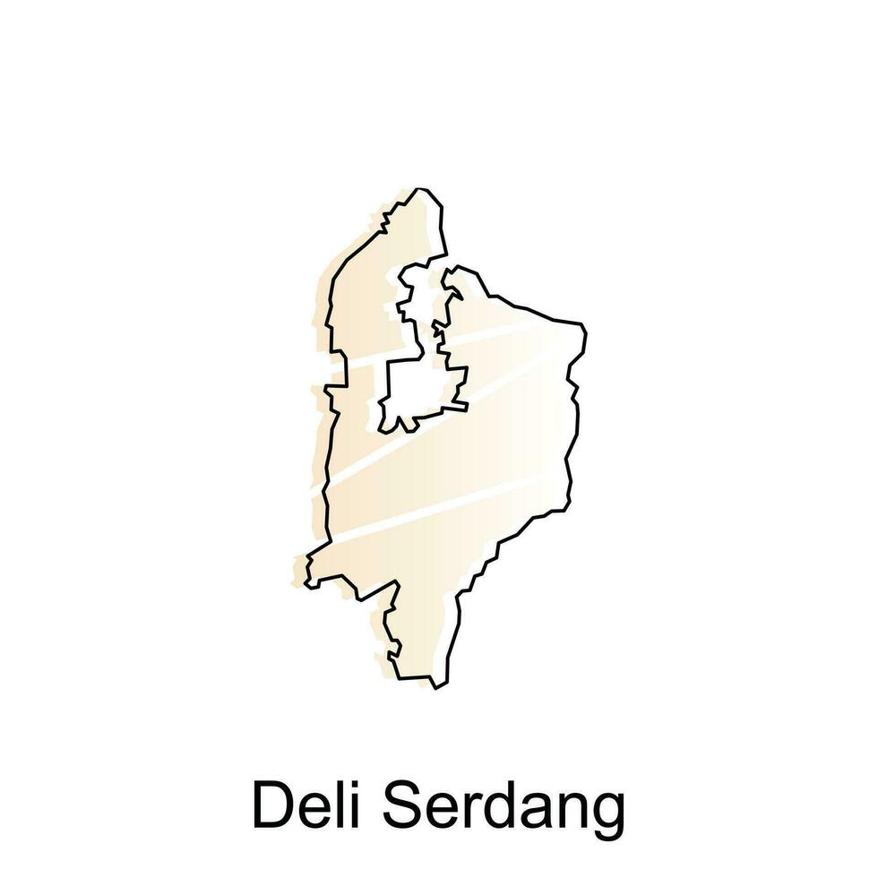 Map City of Deli Serdang Logo Vector Design. Abstract, designs concept, logos, logotype element for template.