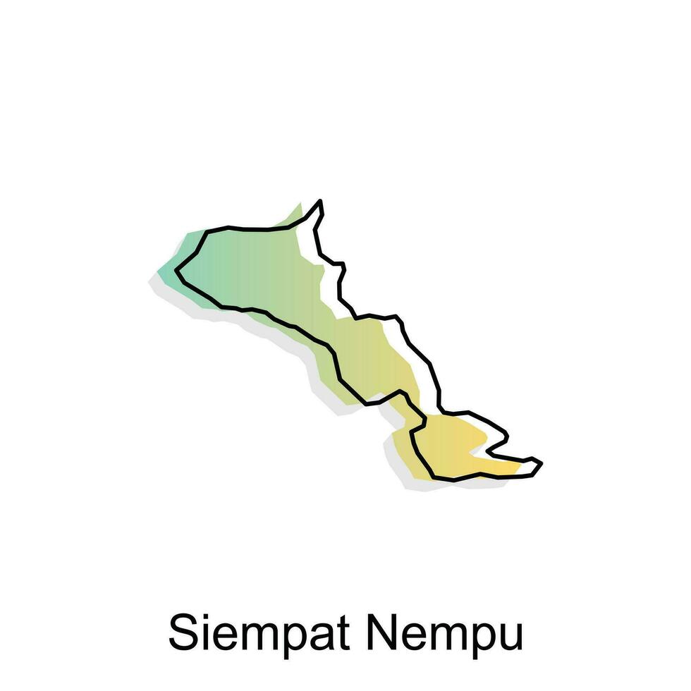 High detailed vector map of Siempat Nempu City modern outline, Logo Vector Design. Abstract, designs concept, logo, logotype element for template.